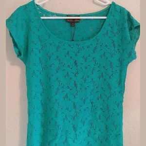 Fenn Wright Manson Teal Lace Shirt NWT Size M